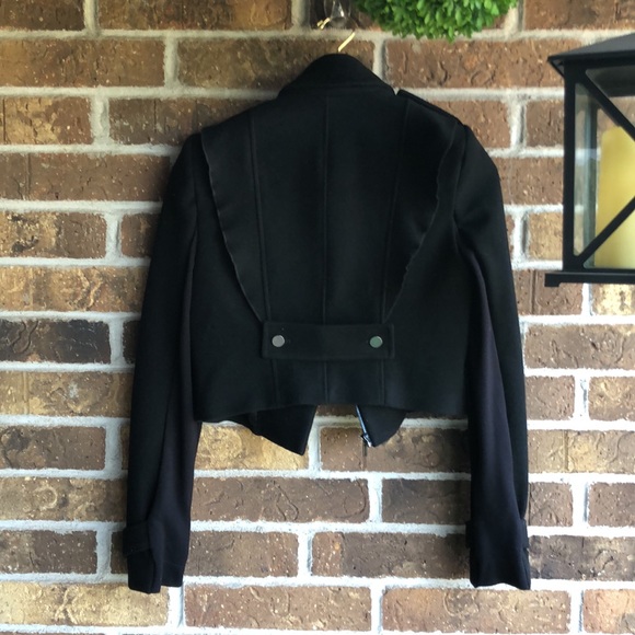 BCBGMAXAZRIA Black Fay Ruffled Moto Jacket - Picture 7 of 12